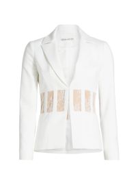 Shop Alice Olivia Alexia Lace-Embellished Blazer at Saks Fifth Avenue