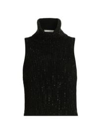 Shop Alice Olivia Alma Crystal-Embellished Wool Turtleneck Top at Saks Fifth Avenue