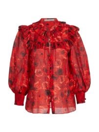 Shop Alice Olivia Bette Floral Silk Cotton Blouse at Saks Fifth Avenue