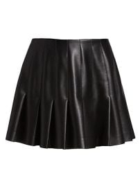 Shop Alice Olivia Carter Vegan Leather Pleated Miniskirt at Saks Fifth Avenue