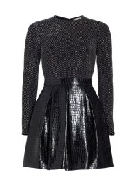 Shop Alice Olivia Chara Crocodile-Embossed Faux Leather Minidress at Saks Fifth Avenue