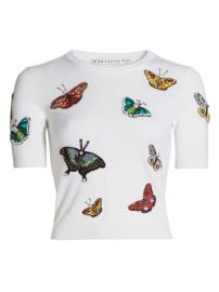 Shop Alice Olivia Ciara Wool Butterfly Sweater at Saks Fifth Avenue