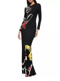 Shop Alice Olivia Delora Graphic Open-Back Maxi Dress at Saks Fifth Avenue