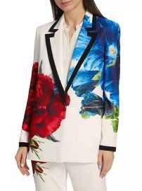 Shop Alice Olivia Denny Floral Tailored Single-Breasted Jacket at Saks Fifth Avenue