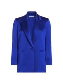 Shop Alice Olivia Denny Satin Single-Breasted Blazer at Saks Fifth Avenue