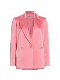 Shop Alice Olivia Denny Satin Single-Button Boyfriend Blazer at Saks Fifth Avenue