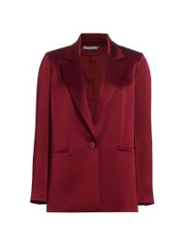 Shop Alice Olivia Denny Single-Breasted Satin Blazer at Saks Fifth Avenue