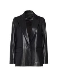 Shop Alice Olivia Denny Vegan Leather Blazer at Saks Fifth Avenue