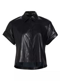 Shop Alice Olivia Edyth Vegan Leather Shirt Saks Fifth Avenue at Saks Fifth Avenue