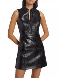 Shop Alice Olivia Ellis Vegan Leather Sleeveless Minidress at Saks Fifth Avenue