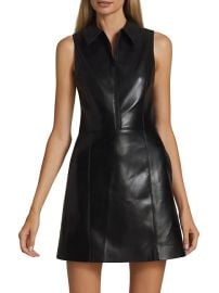 Shop Alice Olivia Ellis Zip-Front Vegan Leather Minidress at Saks Fifth Avenue