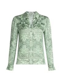 Shop Alice Olivia Eloise Silk-Blend Blouse at Saks Fifth Avenue