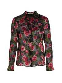 Shop Alice Olivia Eloise Silk-Blend Floral Blouse at Saks Fifth Avenue