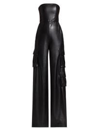 Shop Alice Olivia Emelda Cargo Vegan Leather Strapless Jumpsuit at Saks Fifth Avenue