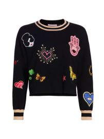 Shop Alice Olivia Gleeson Patched Wool-Blend Sweater at Saks Fifth Avenue