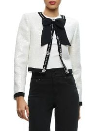 Shop Alice Olivia Gwyneth Sequined Tweed Jacket at Saks Fifth Avenue