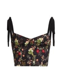 Shop Alice Olivia Helene Floral Sateen Bustier Top at Saks Fifth Avenue