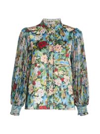 Shop Alice Olivia Ilan Floral Ruffle Shirt Saks Fifth Avenue at Saks Fifth Avenue