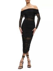 Shop Alice Olivia Isadola Off-The-Shoulder Midi-Dress at Saks Fifth Avenue