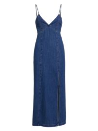 Shop Alice Olivia Julietta Denim Midi-Dress at Saks Fifth Avenue