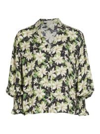 Shop Alice Olivia Julius Swingy Floral Blouse at Saks Fifth Avenue