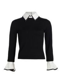 Shop Alice Olivia Justina Combination Wool Sweater at Saks Fifth Avenue