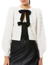 Shop Alice Olivia Kitty Puff-Sleeve Cardigan at Saks Fifth Avenue