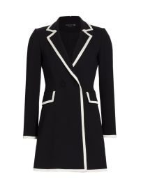 Shop Alice Olivia Kyrie Piped Tuxedo Dress at Saks Fifth Avenue