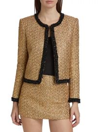 Shop Alice Olivia Landon Metallic Tweed Box Jacket at Saks Fifth Avenue