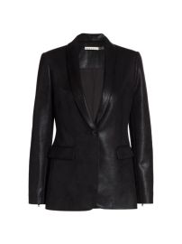 Shop Alice Olivia Macey Shawl Collar Vegan Leather Blazer at Saks Fifth Avenue