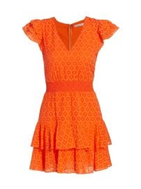 Shop Alice Olivia Markita Ruffled Silk Minidress at Saks Fifth Avenue