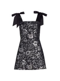 Shop Alice Olivia Maryann Metallic Jacquard Tie-Shoulder Minidress at Saks Fifth Avenue