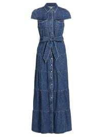 Shop Alice Olivia Miranda Denim Maxi Shirtdress at Saks Fifth Avenue