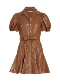 Shop Alice Olivia Ofra Vegan Leather Minidress at Saks Fifth Avenue