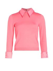 Shop Alice Olivia Porla Collared Wool Sweater Saks Fifth Avenue at Saks Fifth Avenue