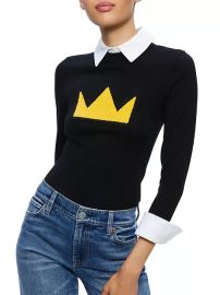 Shop Alice Olivia Porla Crown Collared Sweater at Saks Fifth Avenue