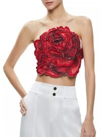 Shop Alice Olivia Randie Floral Bandeau Top at Saks Fifth Avenue