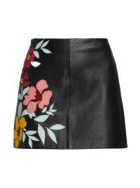 Shop Alice Olivia Riley Embroidered Vegan Leather Miniskirt at Saks Fifth Avenue