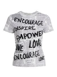 Shop Alice Olivia Rylyn Embellished Newspaper Tee at Saks Fifth Avenue