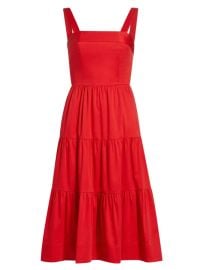 Shop Alice Olivia Saige Tiered Midi-Dress at Saks Fifth Avenue