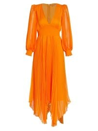 Shop Alice Olivia Sion Pleated Chiffon Midi Dress at Saks Fifth Avenue