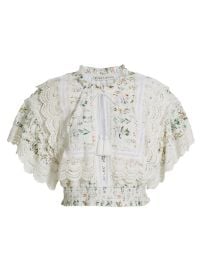 Shop Alice Olivia Tabitha Floral Lace Tassel Blouse at Saks Fifth Avenue