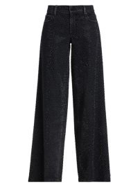 Shop Alice Olivia Trish Crystal-Embellished Wide-Leg Jeans at Saks Fifth Avenue