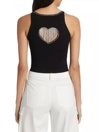 Shop Alice Olivia Val Crystal Fringe Heart Tank Saks Fifth Avenue at Saks Fifth Avenue