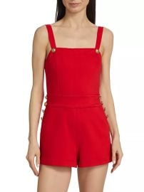 Shop Alice Olivia Vita Stretch Denim Romper at Saks Fifth Avenue