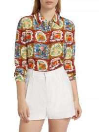 Shop Alice Olivia Willa Cocktail Silk Shirt at Saks Fifth Avenue