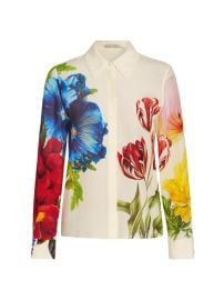 Shop Alice Olivia Willa Floral Silk Blouse at Saks Fifth Avenue