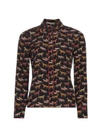 Shop Alice Olivia Willa Piped Horse-Print Shirt at Saks Fifth Avenue