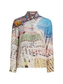 Shop Alice Olivia Willa Printed Silk Shirt at Saks Fifth Avenue