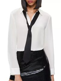 Shop Alice Olivia Willa Silk Chiffon Tie Shirt at Saks Fifth Avenue